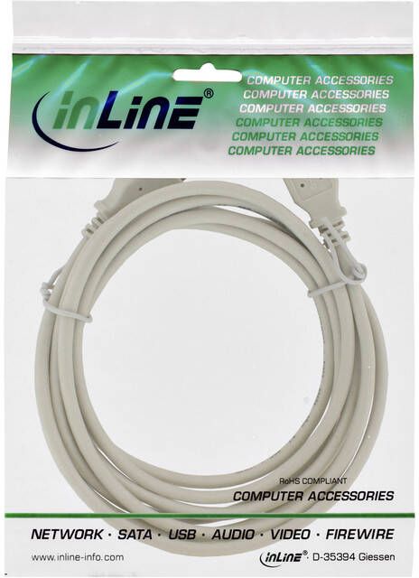 InLine Kabel USB-A 2.0 M-M 2 meter beige - Foto 1