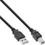InLine Kabel USB-A USB-B 2.0 M 3 meter zwart - Thumbnail 1