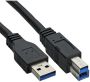 InLine Kabel USB-A USB-B 3.0 M 1.5 meter zwart - Thumbnail 1