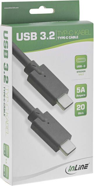 InLine Kabel USB-C 3.2 GEN.2 M M 2 meter zwart - Foto 1