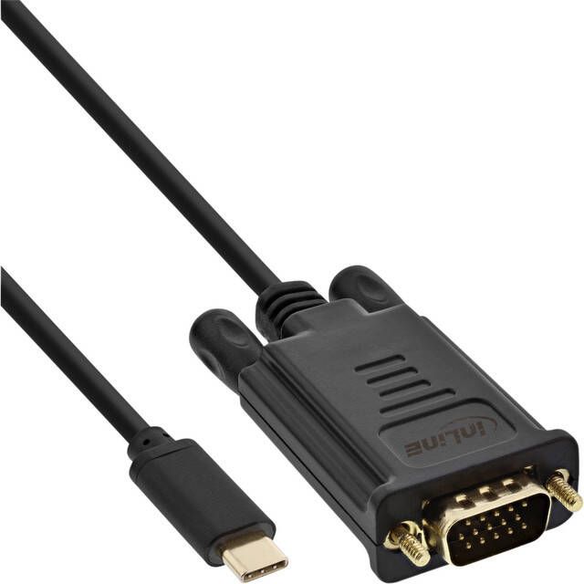 InLine Kabel USB-C VGA 3.1 M M 2 meter zwart