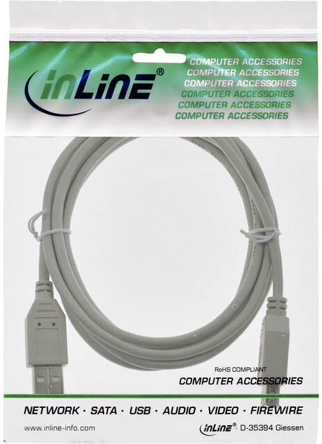 InLine Kabel verlengkabel USB-A 2.0 M-V 3 meter grijs - Foto 3