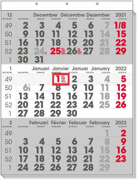 HELIOS 3 Maandkalender 2022 Manager compact formaat