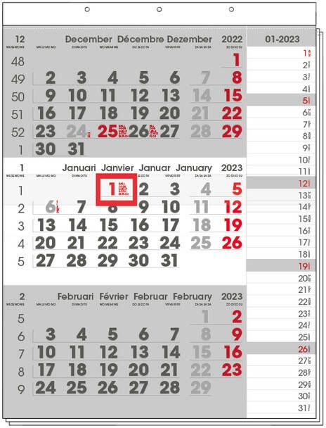 INNI 3-Maandkalender 2023 Manager compact-formaat notes