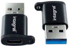 Integral Adapter USB-C naar USB-A 2-pack