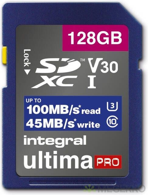 Integral geheugenkaart SDXC V30 128 GB