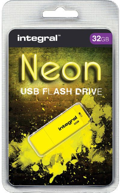 Integral USB-stick 2.0 32GB neon geel