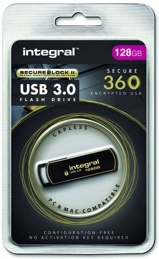 Quantore USB stick Integral 3.0 Secure 360 128GB zwart - Foto 2