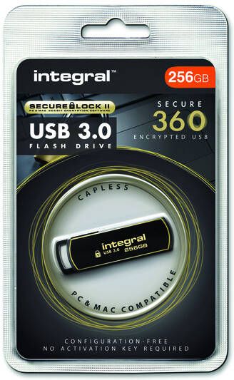 Quantore USB-stick Integral 3.0 Secure 360 256GB zwart - Foto 3