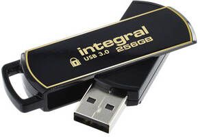 Quantore USB-stick Integral 3.0 Secure 360 256GB zwart