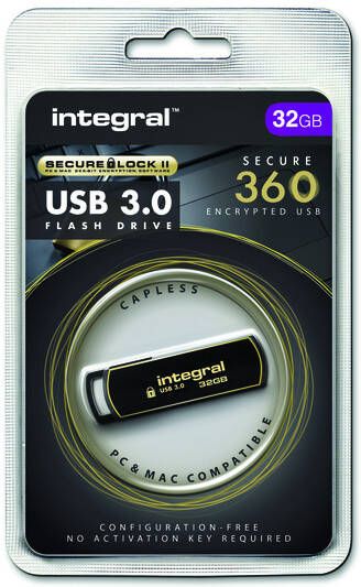 Quantore USB stick Integral 3.0 Secure 360 32GB zwart - Foto 2