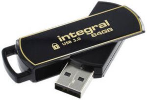 Quantore USB-stick Integral 3.0 Secure 360 64GB zwart