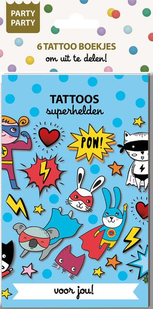 Interstat Party 6 Tattoo boekje Superhelden - Foto 1