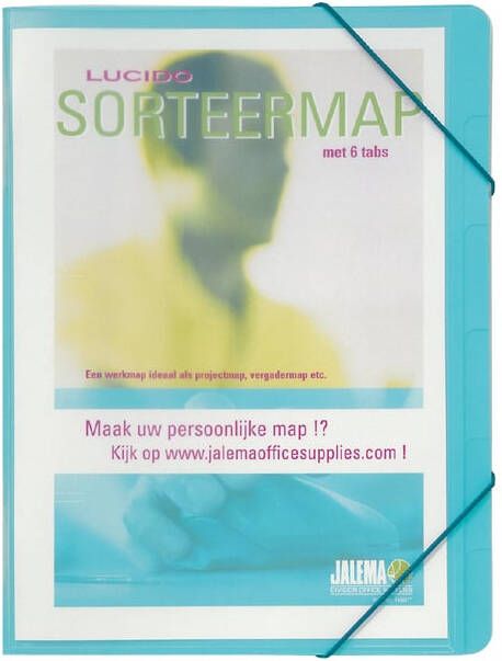 Jalema Sorteermap Djois personaliseerbaar A4 6 tabbladenblauw