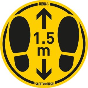 Jalema Vloersticker voor gladde vloeren houd afstand Ã350mm geel zwart