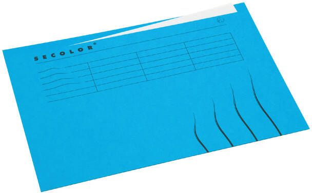 Jalema Vouwmap Secolor met tabrand A4 100% gerecycled karton 250gr Blauw
