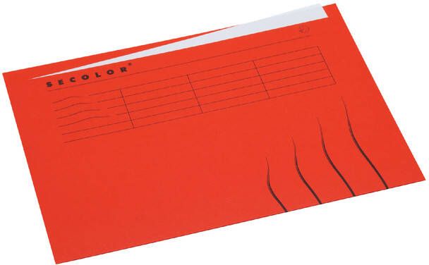 Jalema Vouwmap Secolor met tabrand A4 100% gerecycled karton 250gr Rood