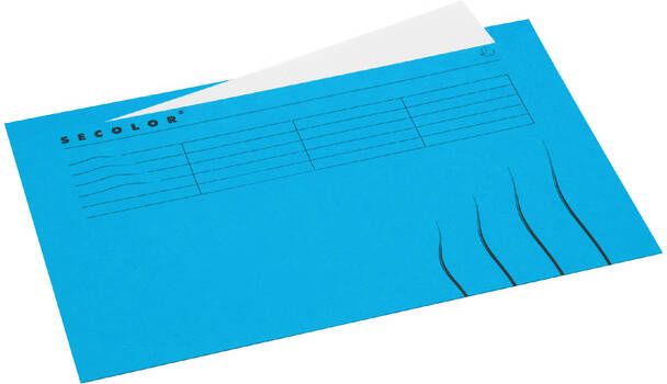 Jalema Vouwmap Secolor met tabrand Folio 100% gerecycled karton 250gr Blauw
