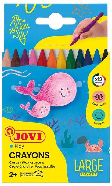 JOVI Waskrijt Easy Grip large set Ã  12 kleuren