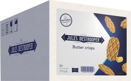 Jules Destrooper Koekjes natuurboterwafels doos 150 stuks