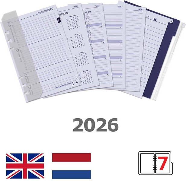 Kalpa Agendavulling 2025 A5 jaardoos 7dagen 2pagina's