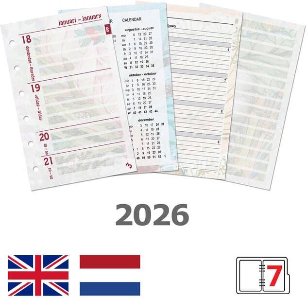 Kalpa Agendavulling 2022 Pocket Junior bloemen 7dag 2pag