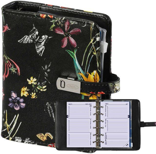 Kalpa Organizer Pocket inclusief agenda 2025-2026 7dagen 2pagina's bloemenzee zwart