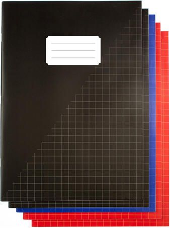 Kangaro Schrift A4 ruit 10mm 80 pagina's 60gr assorti pak à 5 stuks