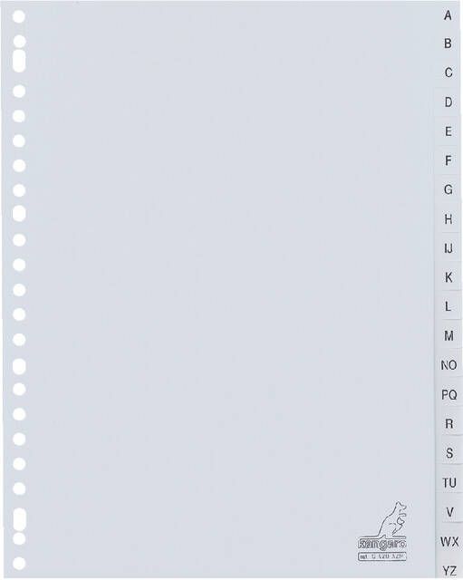Shoppartners tabblad Kangaro A4 letters PP 120mµ grijs 23-gaats 20-delig A-Z - Foto 2
