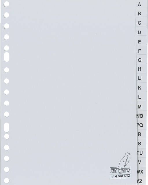 Kangaro Tabbladen A5 17 gaats G520AZM alfabet grijs PP