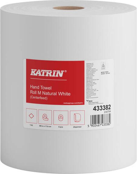Katrin Handdoekrol 433382 Centerfeed M 1laags 18cmx300m