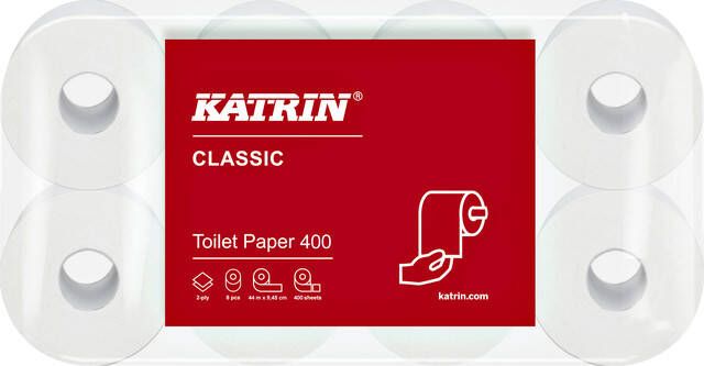 Katrin toiletpapier Classic wit 2laags 400vel per rol 6x8rollen