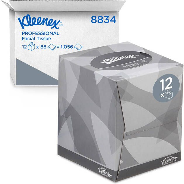 Kleenex Facial tissues 2-laags kubus 12x88stuks wit 8834