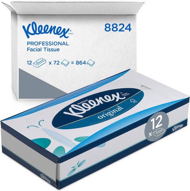 Kleenex Facial tissues 3-laags standaard 12x72stuks wit 8824