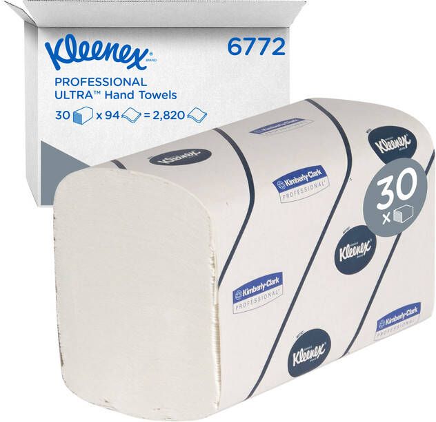 Kleenex Handdoek Ultra i-vouw 2-laags 21 5x41 5cm 30x94stuks wit 6772