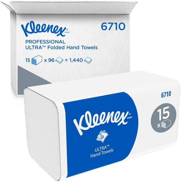 Kleenex Handdoek Ultra i-vouw 3-laags 21 5x31 8cm wit 15x96stuks 6710
