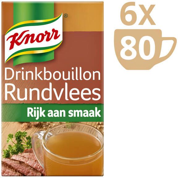 Knorr drinkbouillon rundvlees 80 zakjes - Foto 1