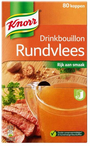 Knorr Drinkbouillon rundvlees 80 zakjes