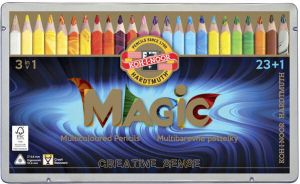 Koh-i-noor Kleurpotloden Koh i Noor Jumbo Magic doos 24 kleuren