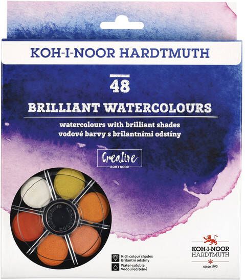 Koh-i-noor Waterverf briljant ass blisterà 48 kleuren