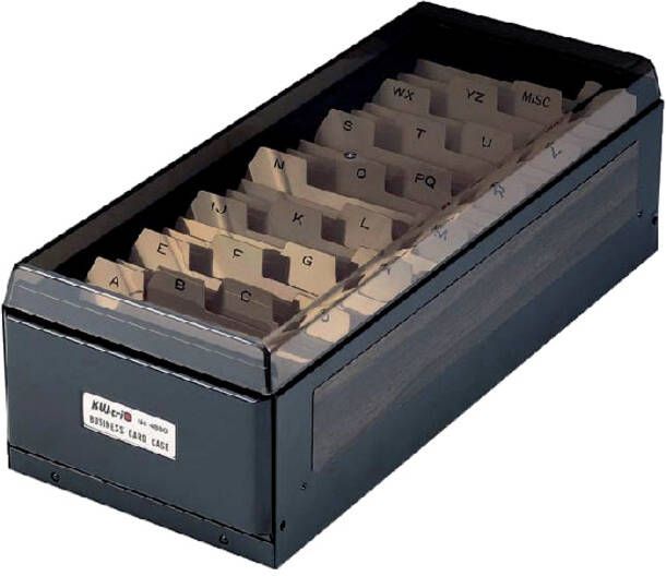 KW-trio Visitekaartenbak 75x105x270mm tbv 800 visitekaartjes metaal