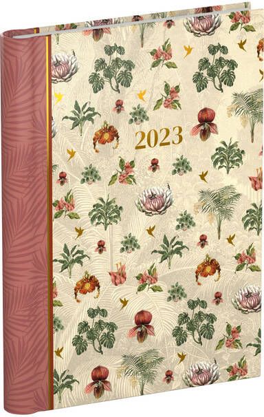 Lannoo Agenda 2023 120x160 wire-o Botanic 7dagen 2pagina's beige all-over