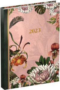 Lannoo Agenda 2023 90x130 pocket 7dagen 2pagina's Botanic pink