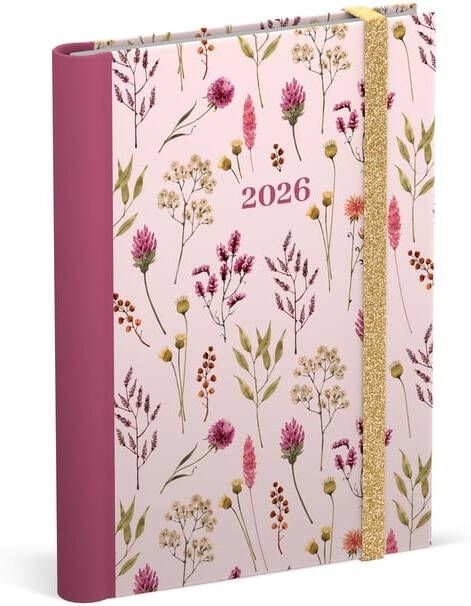 Lannoo Agenda 2026 120x160 Flowers bouquet 7dagen 2pagina's roze