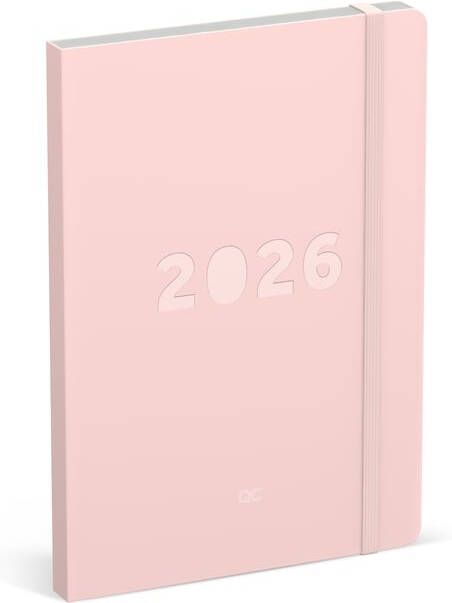 Lannoo Agenda 2026 bureau A5 QC Colour 7dagen 2pagina's roze