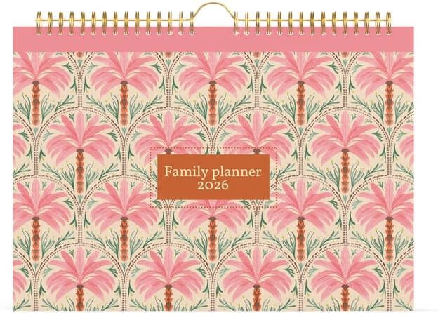Lannoo Familiekalender 2026 310x220 Exotic palms 7dagen 1pagina roze