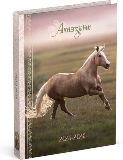 Lannoo Schoolagenda 25-26 Horses 1dag 1pagina roze