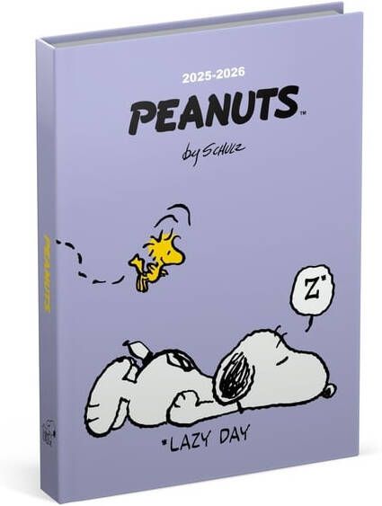 Lannoo Schoolagenda 25-26 Snoopy 1dag 1pagina met inserts lila