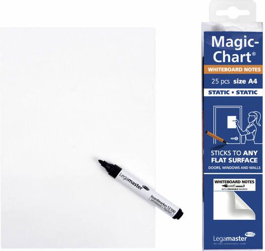 Legamaster Magic chart notes whiteboard 20x30cm wit