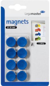 Legamaster Magneet 20mm 250gr blauw 8stuks